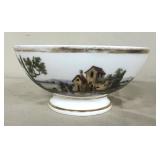 19th Paris Porcelain Bowl w/ Countryside Scen