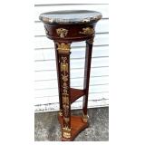 French Style Marble Top Pedestal w/ Ormolu Mounts