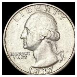 1937-S Washington Silver Quarter NEARLY