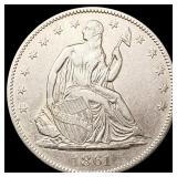 1861 Seated Liberty Half Dollar CLOSELY