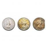1958 UNC Canada Silver Dollars [3 Coins]
