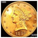 1889 $10 Gold Eagle CHOICE BU+