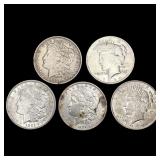 (5) Silver Dollars HIGH GRADE