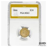 1866 Nickel Three Cent PGA MS63