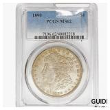 1890 Morgan Silver Dollar PCGS MS62