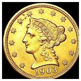 1903 $3 Gold Piece CLOSELY UNCIRCULATED