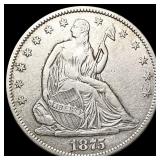 1875-S Seated Liberty Half Dollar NEARLY