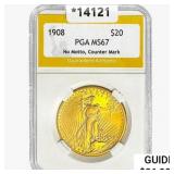 1908 $20 Gold Double Eagle PGA MS67 Counter Mark