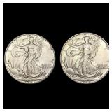 1942, 1947 Pair of Walking Liberty Half Dollars