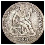 1864-S Seated Liberty Dime NICELY CIRCULATED