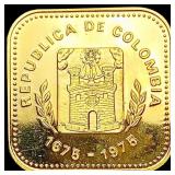 1975 Colombia Gold 1000 Pesos 0.1244oz CHOICE