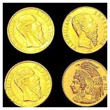 1865 Mexico Gold Maximiliano Tokens [4 Coins]