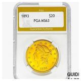 1893 $20 Gold Double Eagle PGA MS63