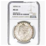 1878-S Morgan Silver Dollar NGC MS63