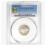 1937-D Mercury Silver Dime PCGS MS67 FB