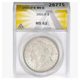 1921-D Morgan Silver Dollar ANACS MS63