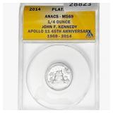 2014 1/4oz. Platinum JFK Apollo 11 Medal ANACS