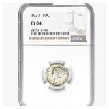 1937 Mercury Silver Dime NGC PF64