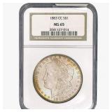 1883-CC Morgan Silver Dollar NGC MS65