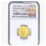 2016-W 1/4oz. Gold 25C NGC SP70