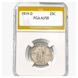 1919-D Standing Liberty Quarter PGA AU58