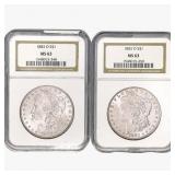 [2] 1883-O Morgan Silver Dollar NGC MS63