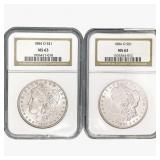 [2] 1884-O Morgan Silver Dollar NGC MS63