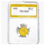 1903 $2.50 Gold Quarter Eagle PGA MS65