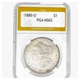 1880-O Morgan Silver Dollar PGA MS62