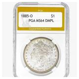 1885-O Morgan Silver Dollar PGA MS64 DMPL