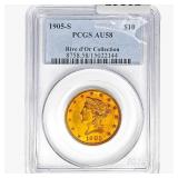 1905-S $10 Gold Eagle PCGS AU58 Rive d