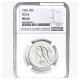 1936 Texas Half Dollar NGC MS66