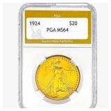 1924 $20 Gold Double Eagle PGA MS64