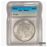 1921 Morgan Silver Dollar ICG MS65
