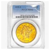 1898-S $20 Gold Double Eagle PCGS MS62