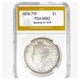 1878 Morgan Silver Dollar PGA MS62 REV 79