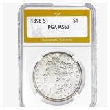 1898-S Morgan Silver Dollar PGA MS63