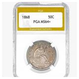 1868 Seated Liberty Half Dollar PGA MS64+