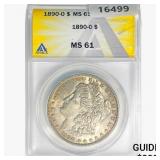 1890-O Morgan Silver Dollar ANACS MS61