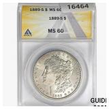 1889-S Morgan Silver Dollar ANACS MS60