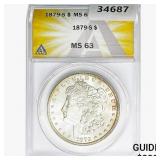 1879-S Morgan Silver Dollar ANACS MS63