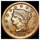 1851 Braided Hair Large Cent LIGHTLY CIRCULATED