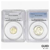 [2]1944-1946 10C Mercury & 25C Washington PCGS