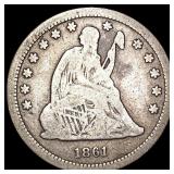 1861 Seated Liberty Quarter NICELY CIRCULATED