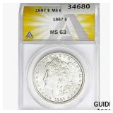 1887 Morgan Silver Dollar ANACS MS63