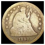 1890 Seated Liberty Quarter NICELY CIRCULATED