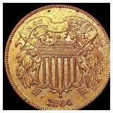 1864 Two Cent Piece NEARLY UNCIRCULATED