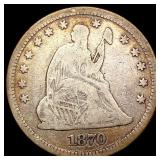 1870 Seated Liberty Quarter NICELY CIRCULATED