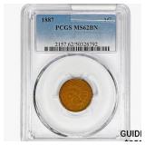 1887 Indian Head Cent PCGS MS62 BN