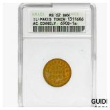 1863 IL-Paris Token AC Connely ANACS MS62 BRN